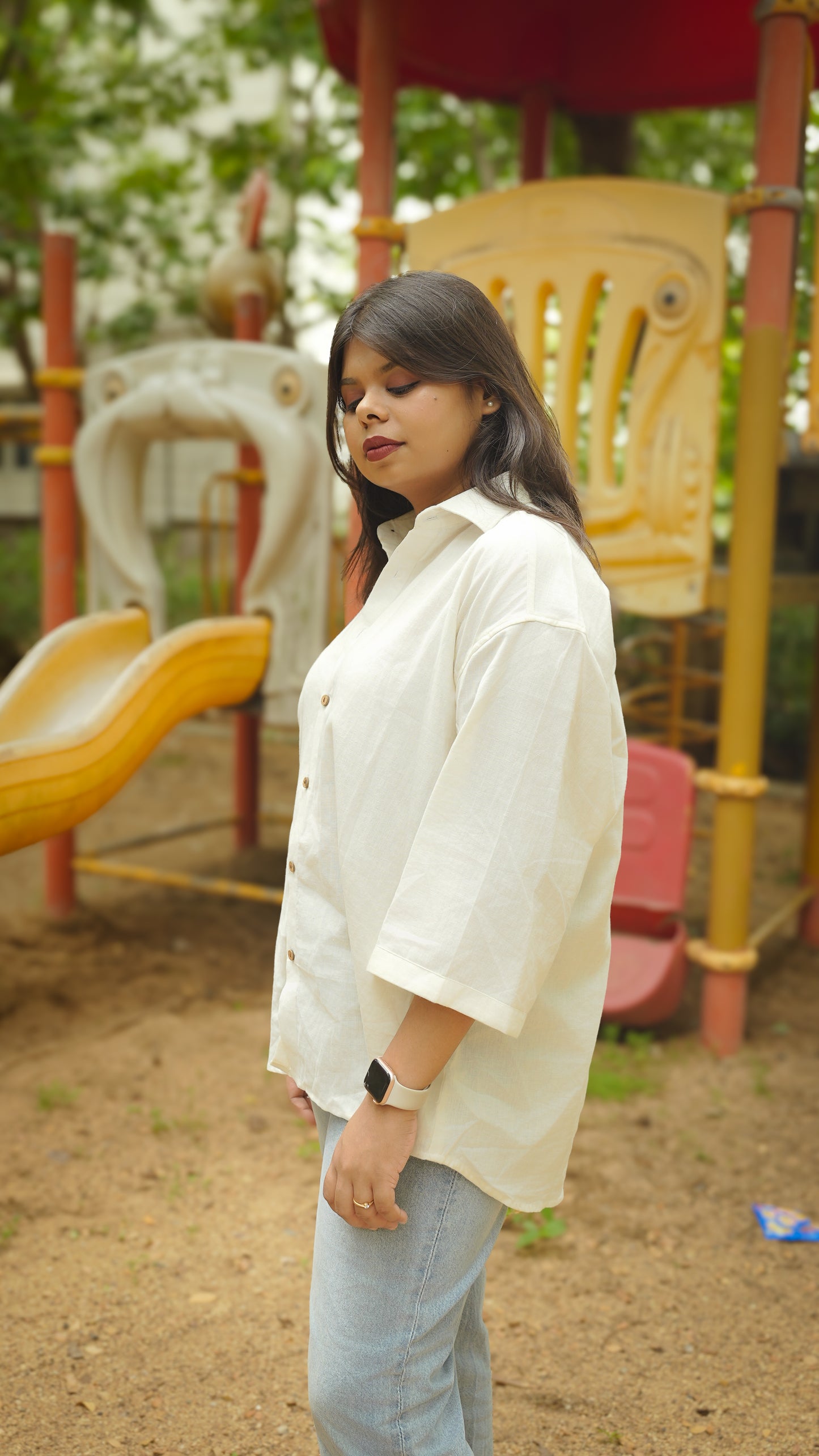 The Breezy Shirt - Off White (Oversized)