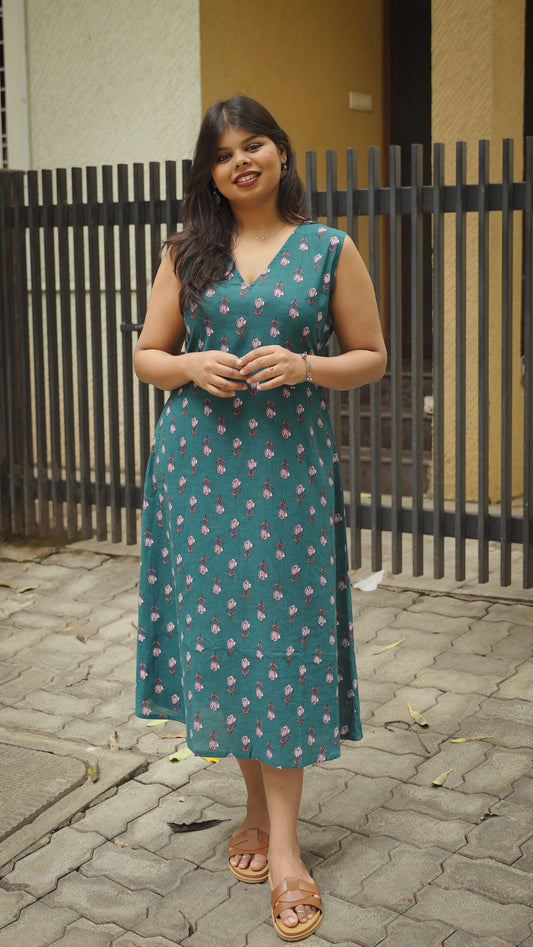The Bloom Dress - Teal Blossom
