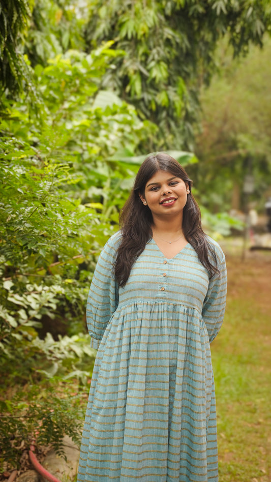 The Meadow Dress - Sky Stripe