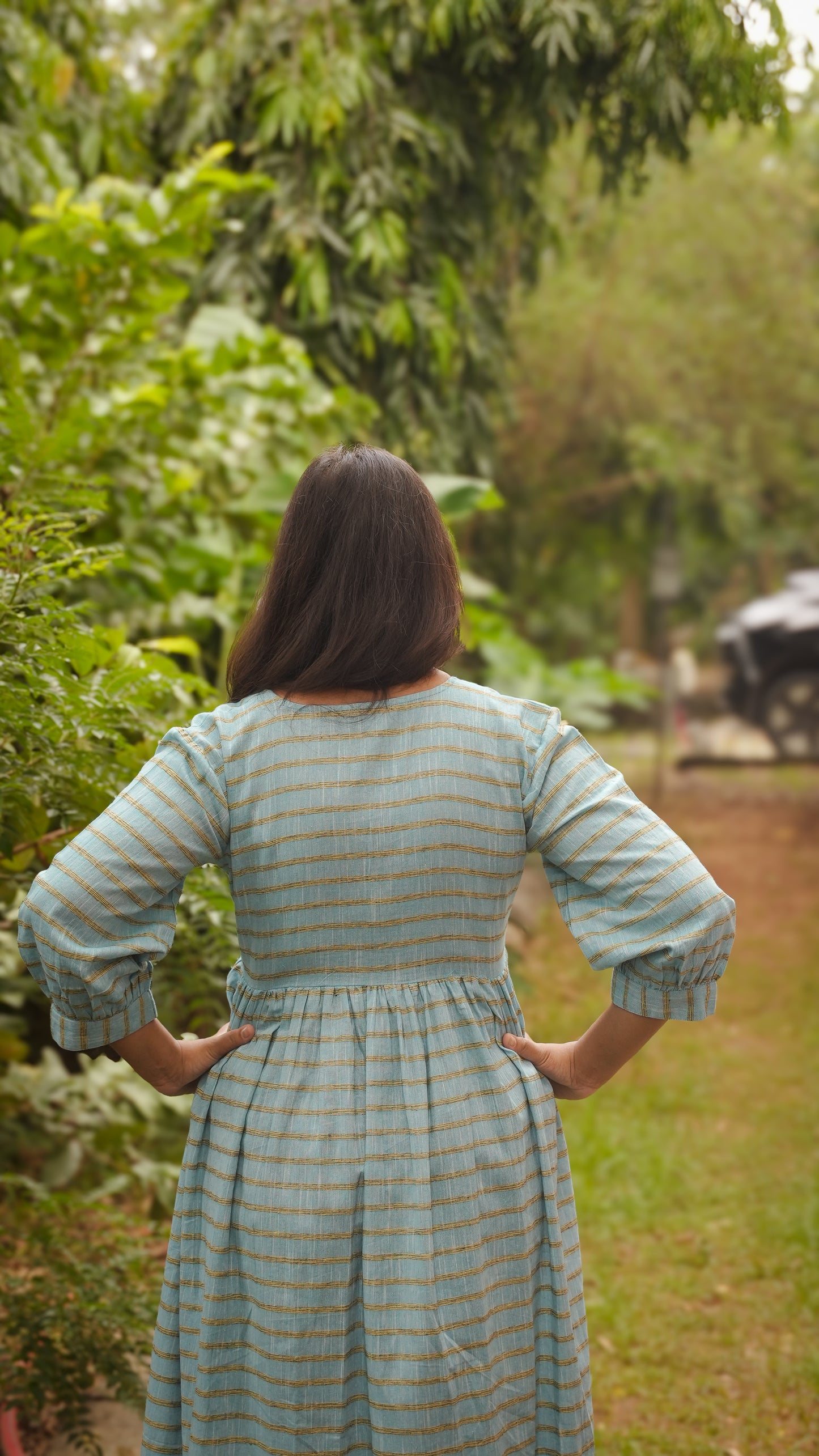 The Meadow Dress - Sky Stripe