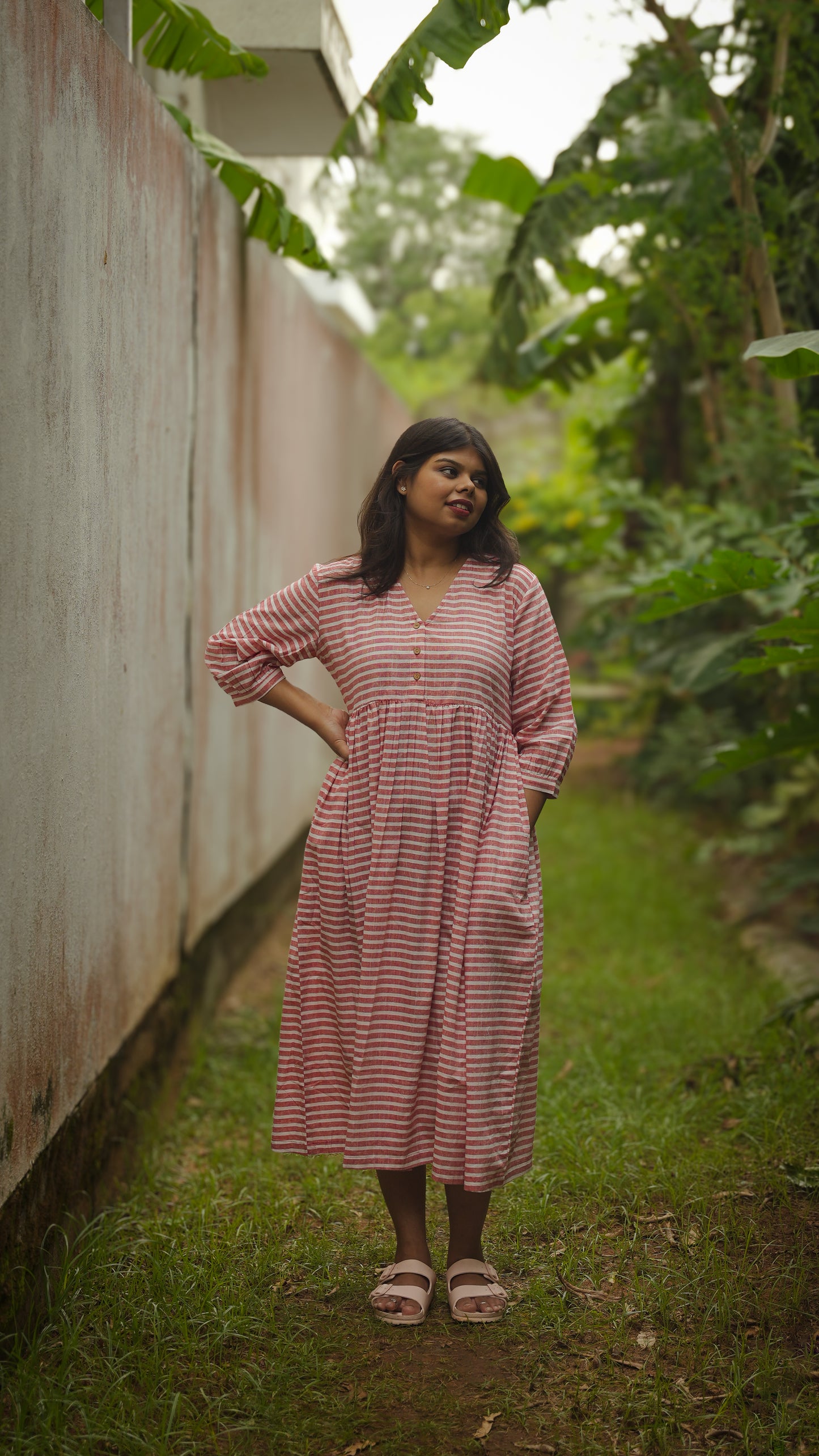 The Meadow Dress - Rose stripe