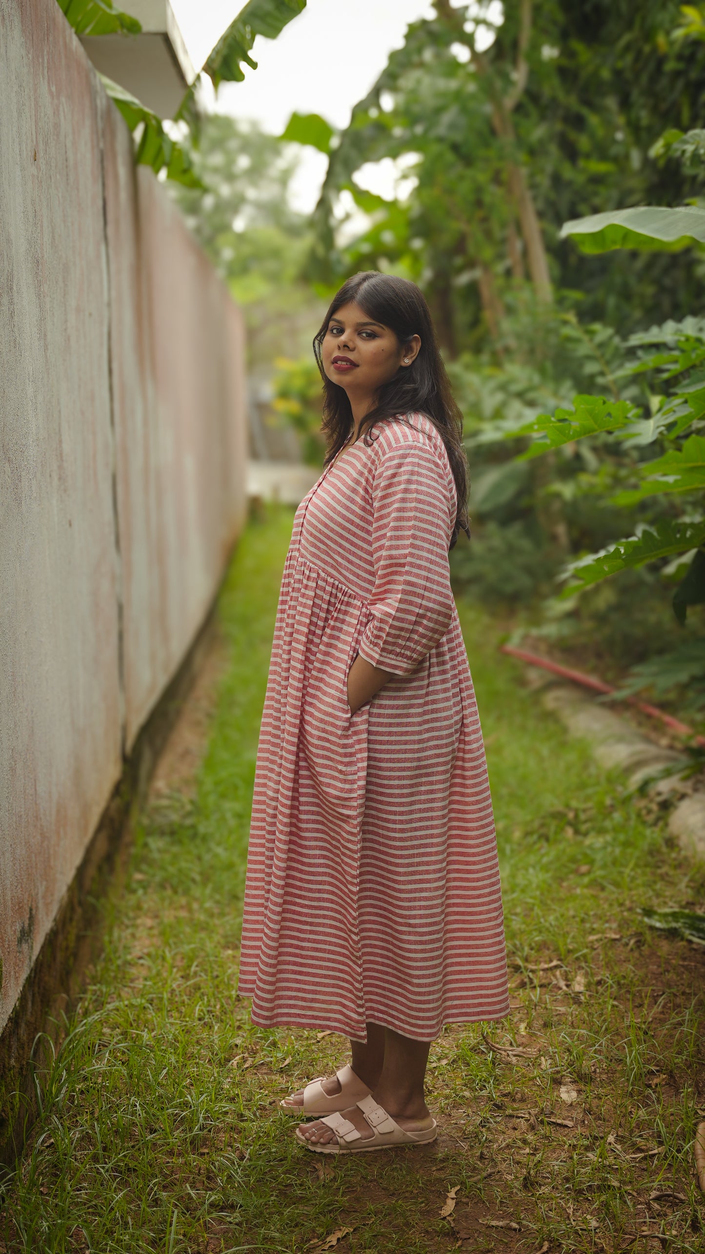 The Meadow Dress - Rose stripe