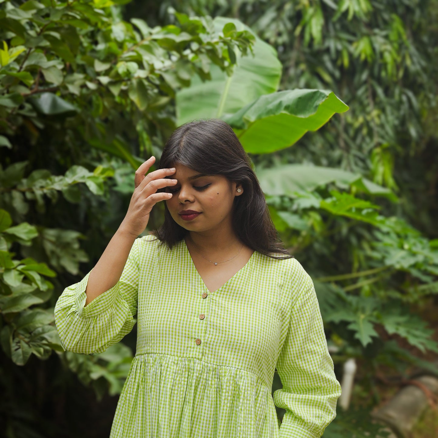 The Meadow Dress - Lime Check