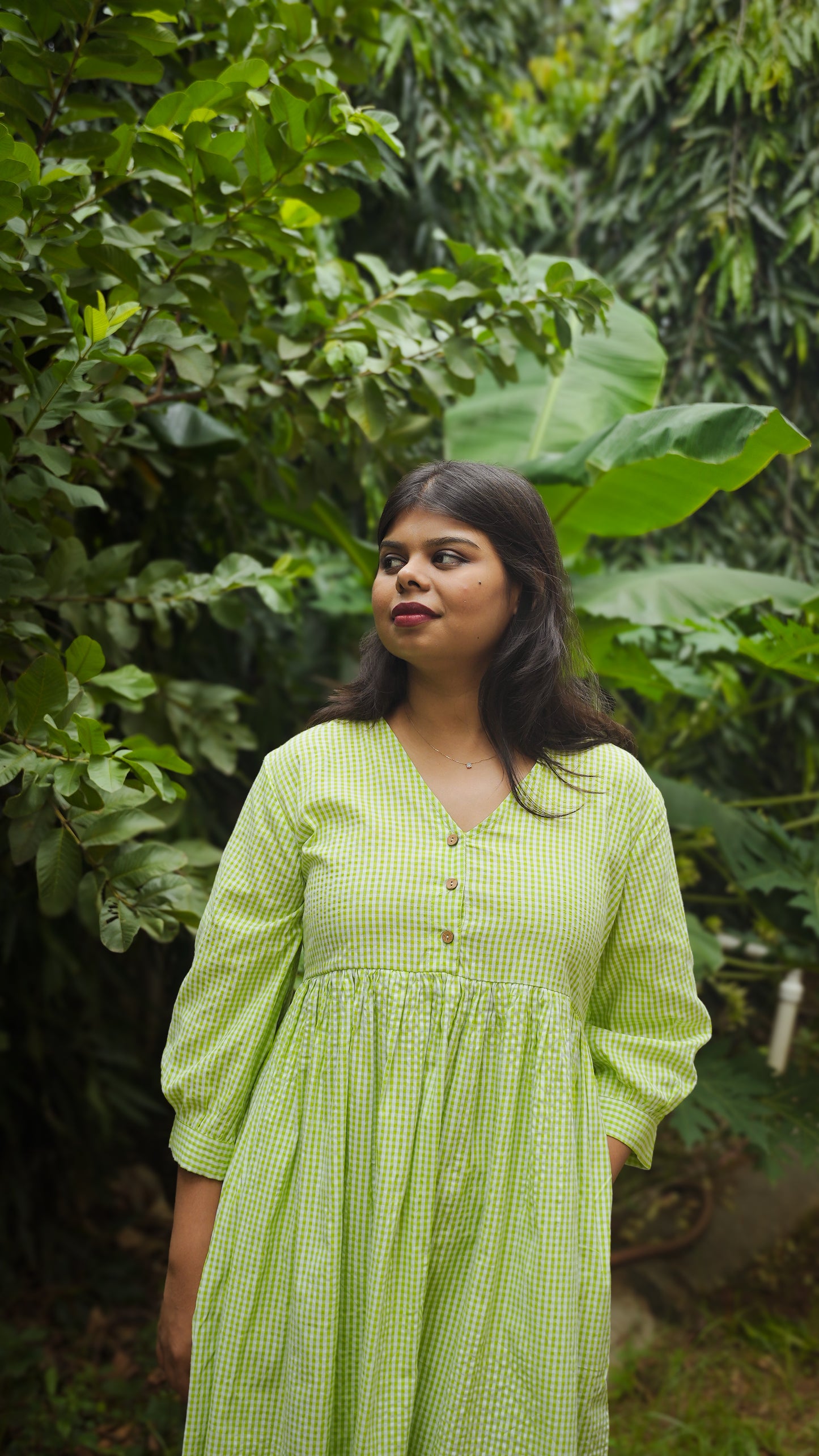 The Meadow Dress - Lime Check