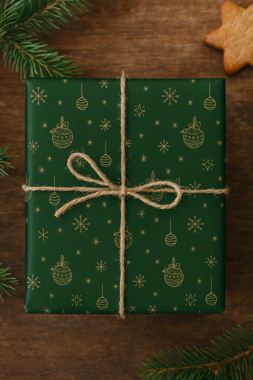 Christmas Wrapping Sheet - GREEN (Set of 4)