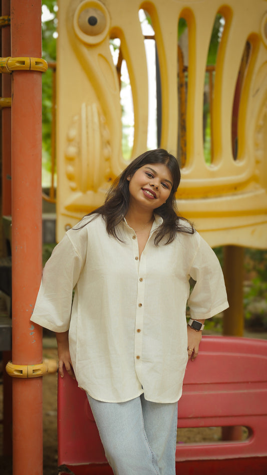 The Breezy Shirt - Off White (Oversized)