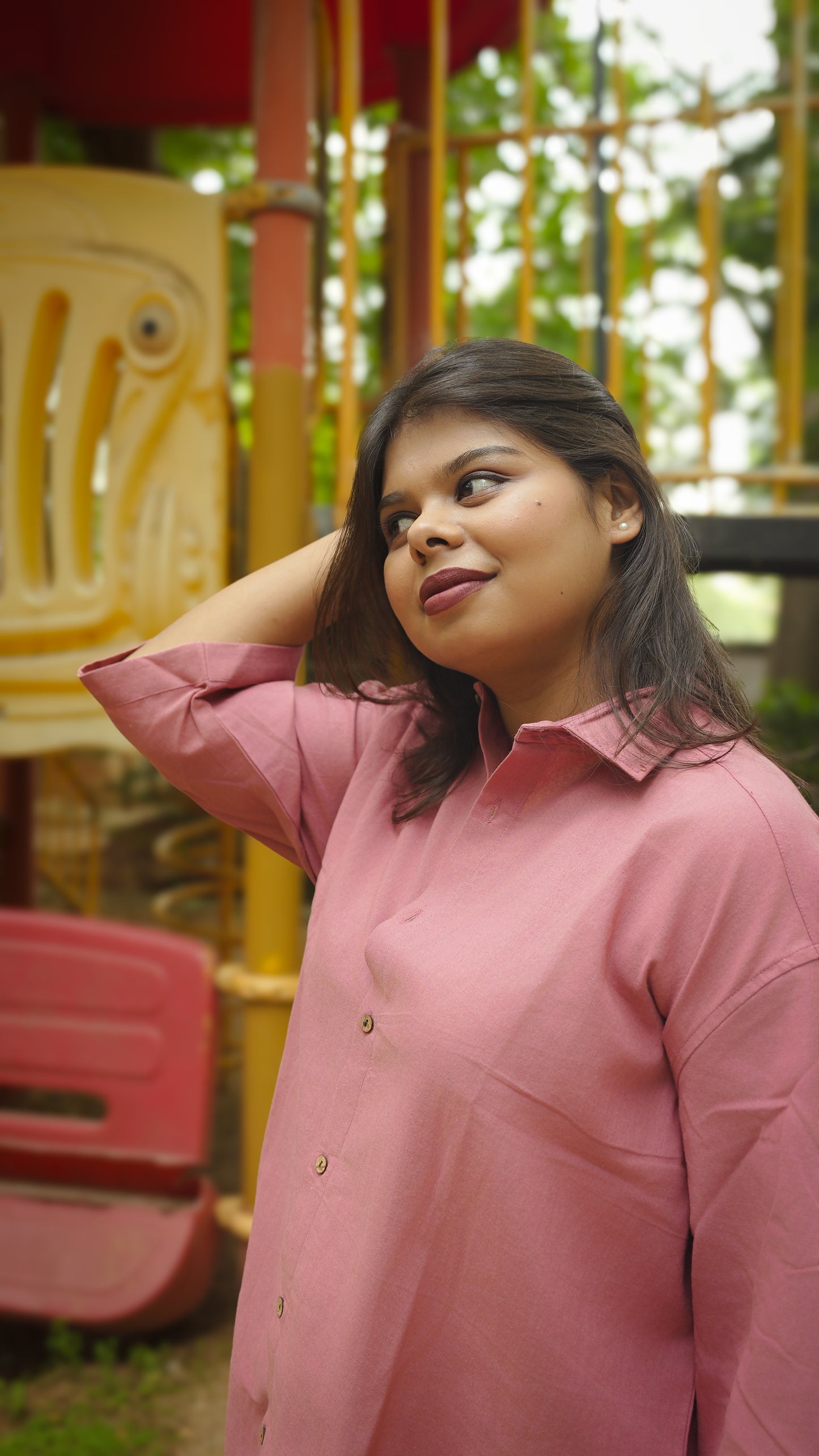 The Breezy Shirt - Dusty Rose (Oversized)