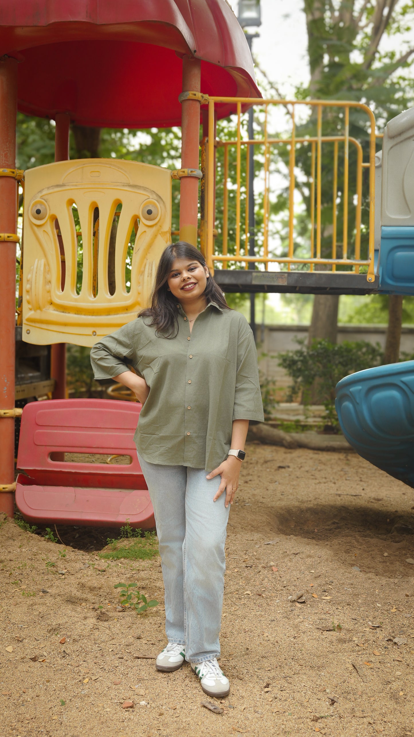 The Breezy Shirt - Rustic Green (Oversized)