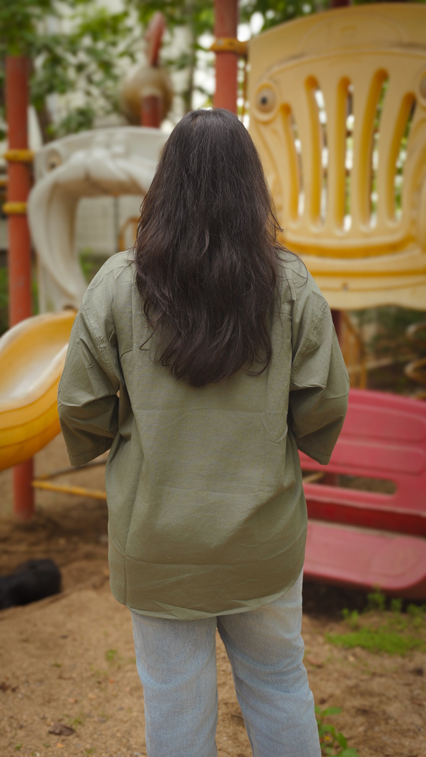 The Breezy Shirt - Rustic Green (Oversized)