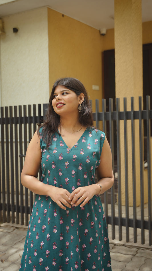 The Bloom Dress - Teal Blossom