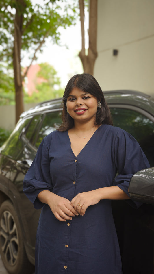 The Poise Dress - Indigo