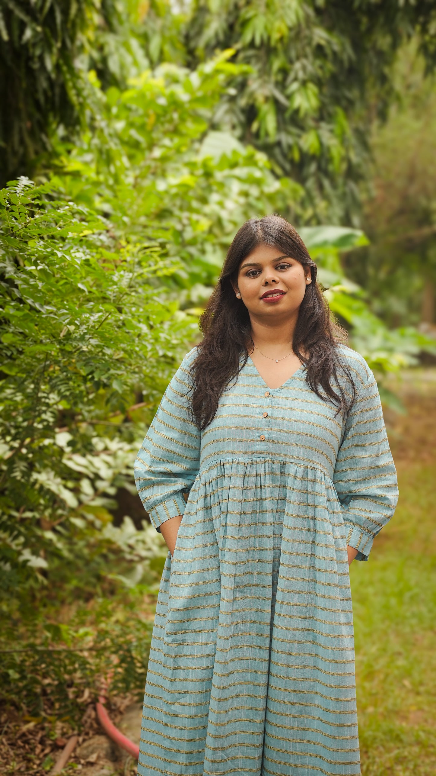 The Meadow Dress - Sky Stripe