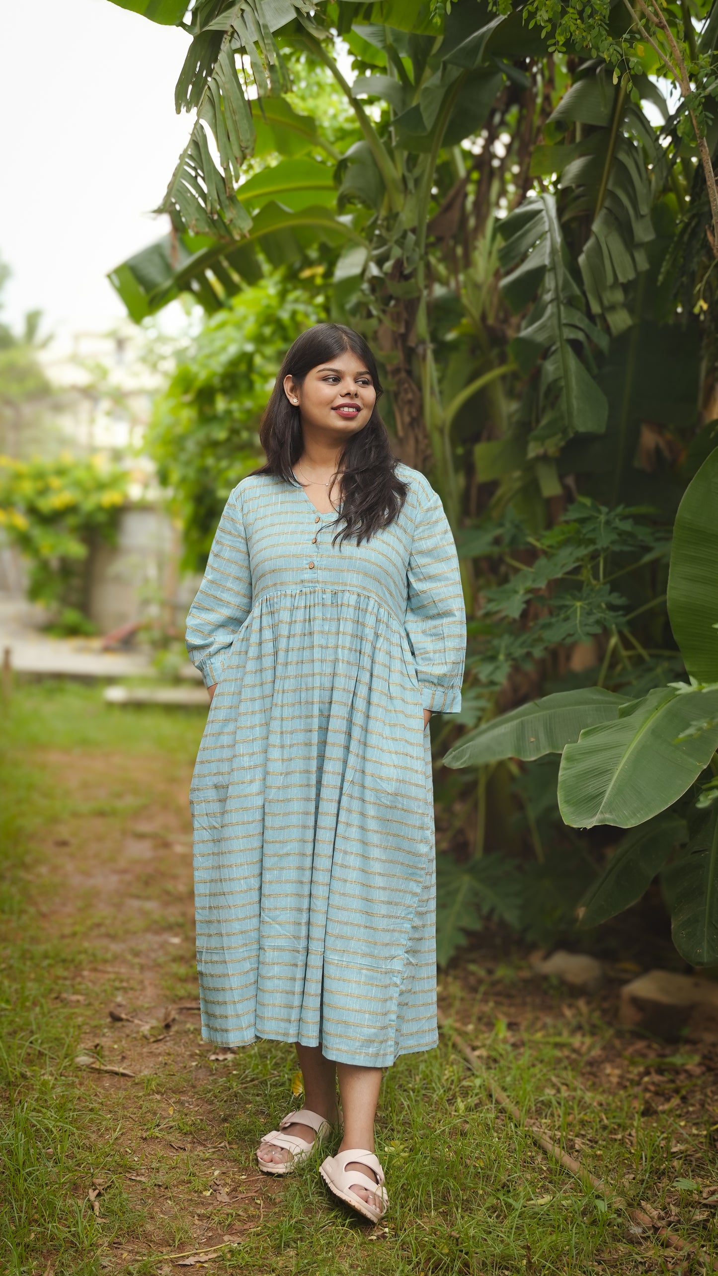 The Meadow Dress - Sky Stripe
