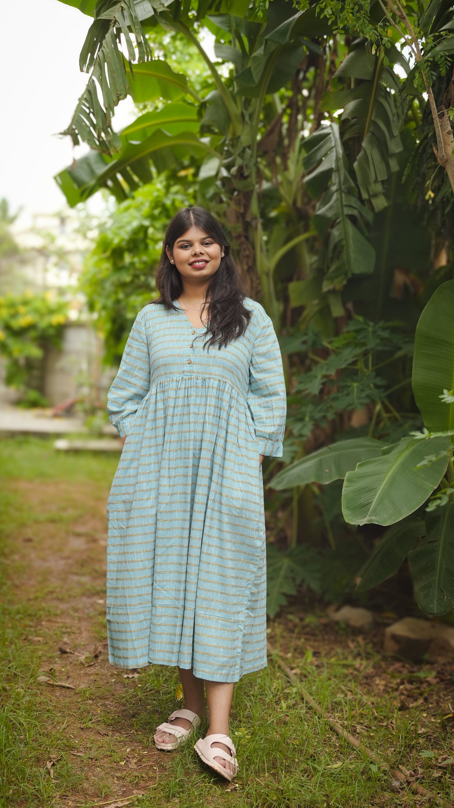The Meadow Dress - Sky Stripe