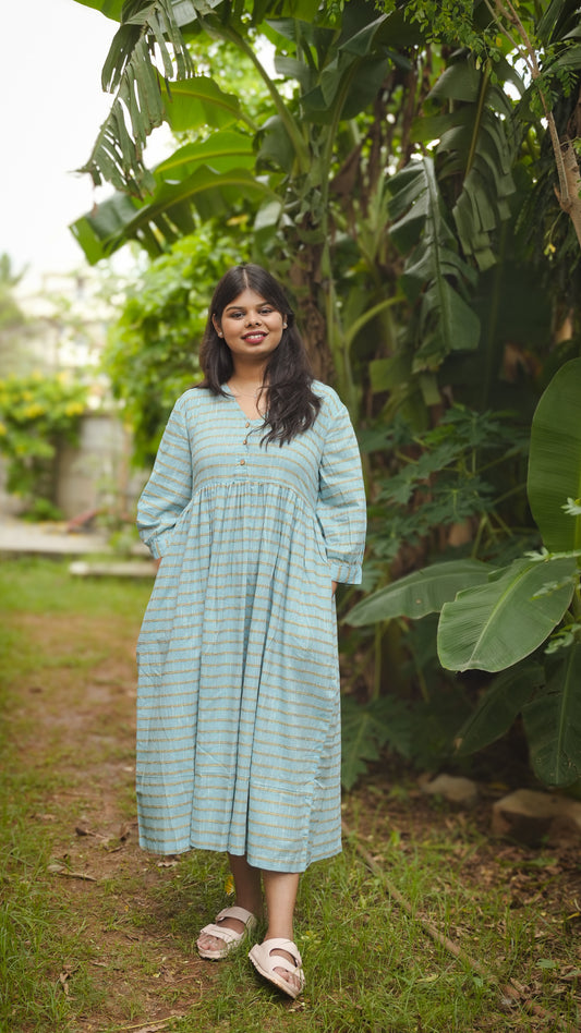 The Meadow Dress - Sky Stripe