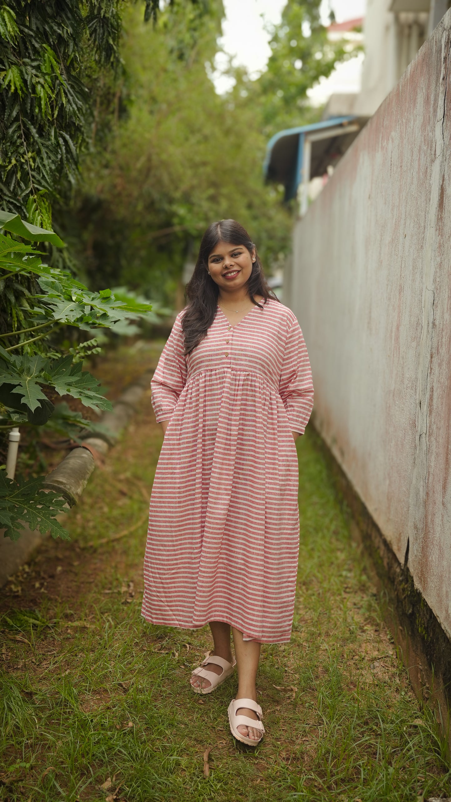 The Meadow Dress - Rose stripe