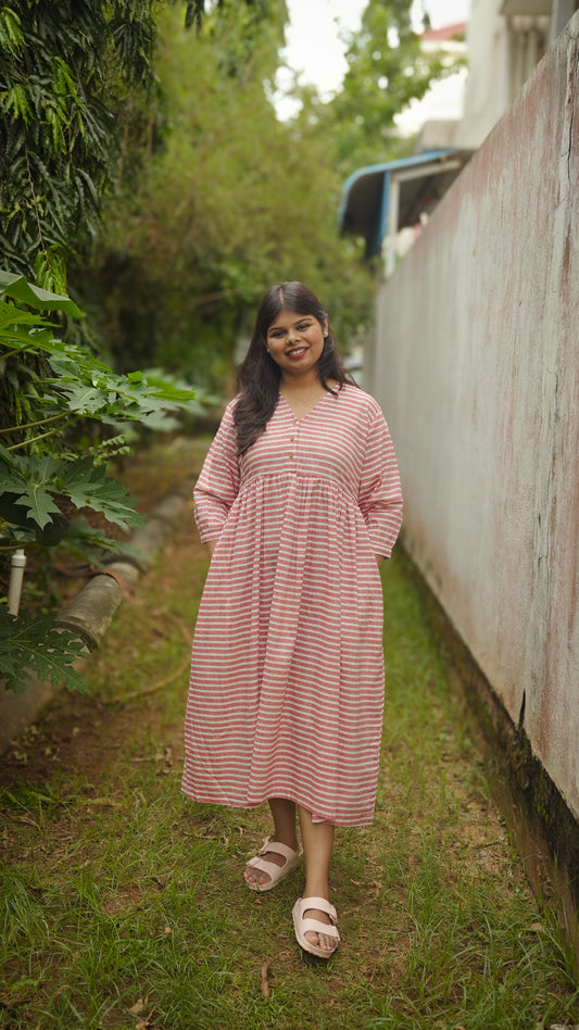 The Meadow Dress - Rose stripe