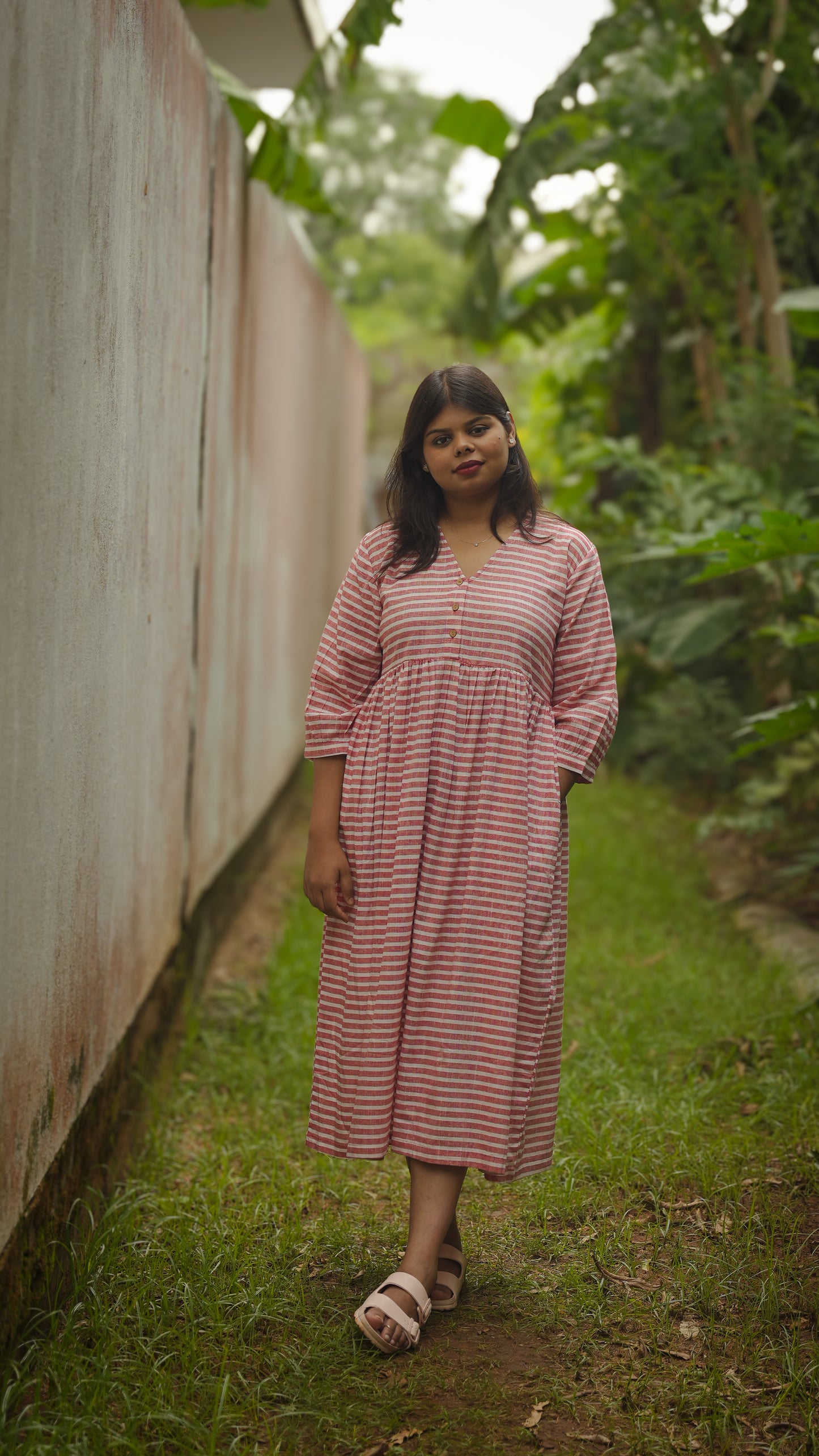 The Meadow Dress - Rose stripe