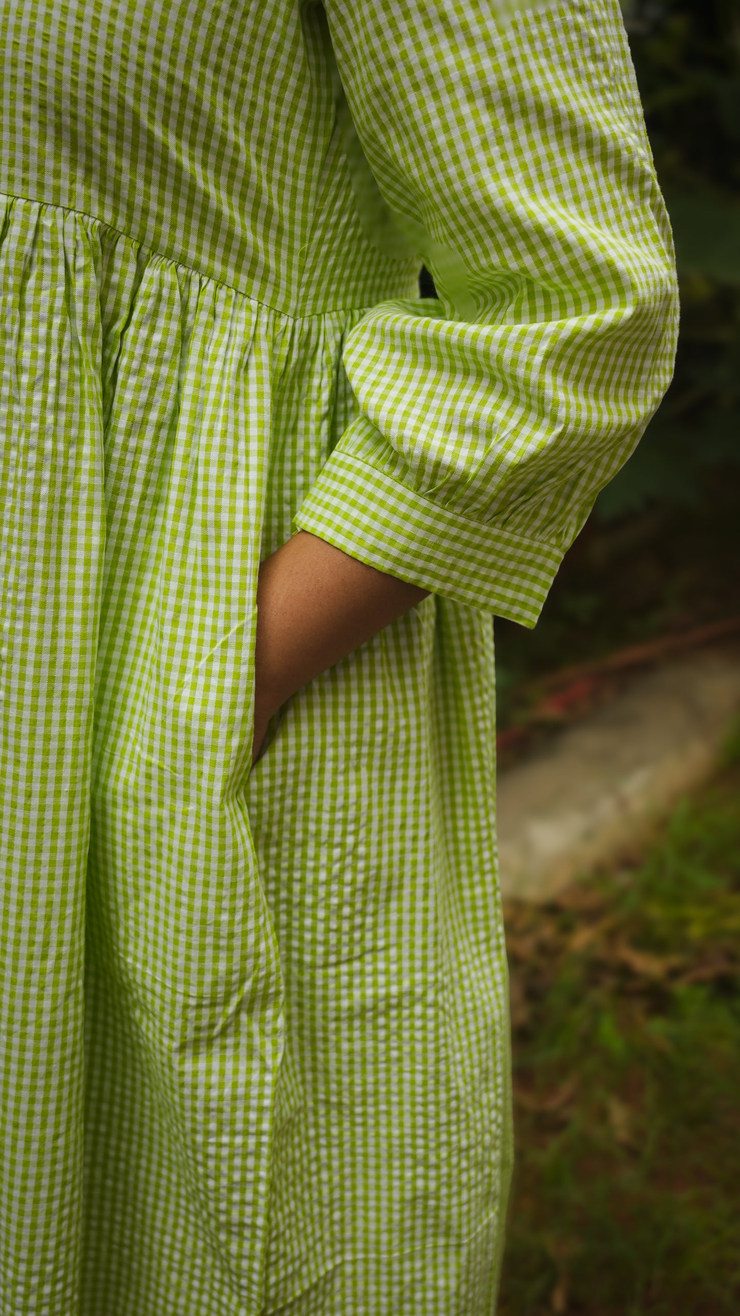The Meadow Dress - Lime Check
