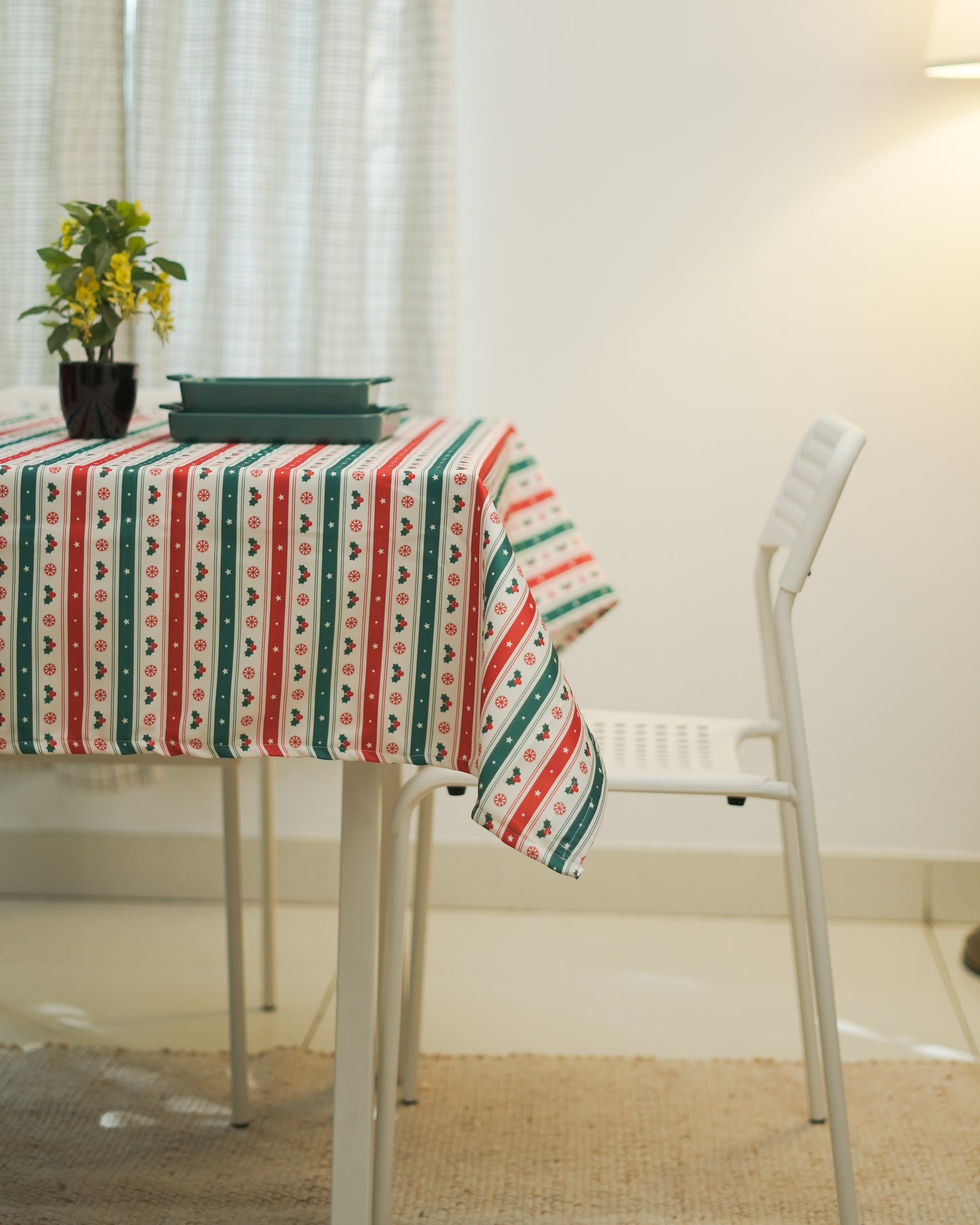 Christmas Table Cloth - Snowflake - White