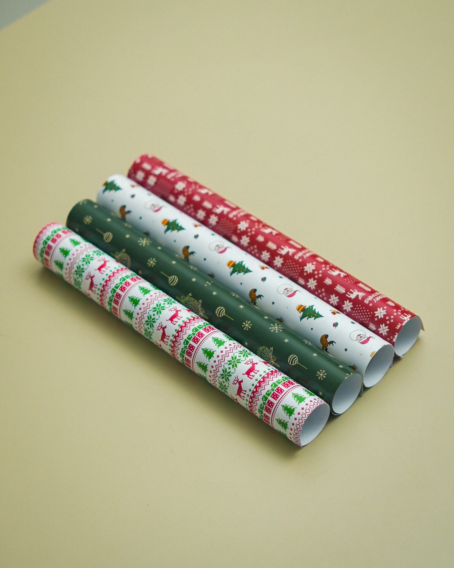 Christmas Wrapping Sheet - GREEN (Set of 4)