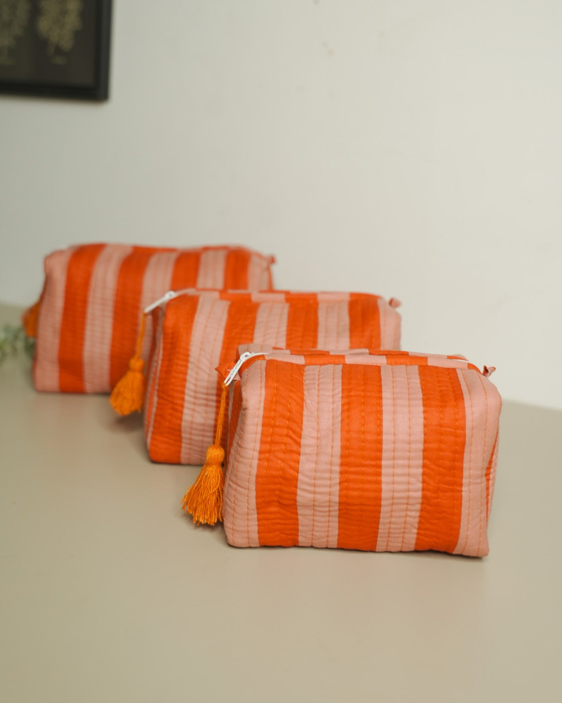 The Mini Sunday Pouch - Coral (Set of 3)