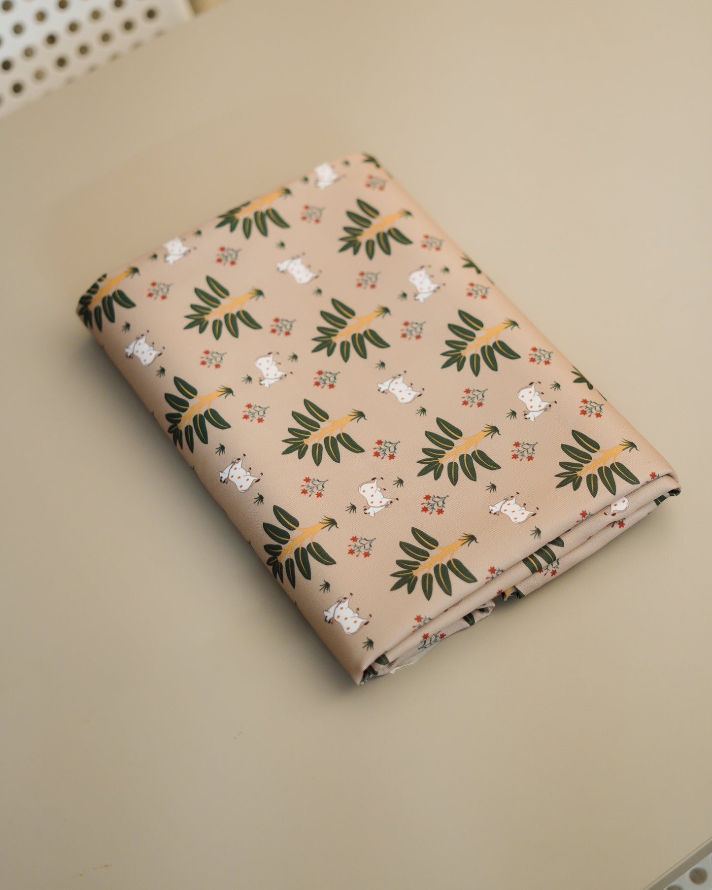 Pichwai Table Cloth - Palm - Beige