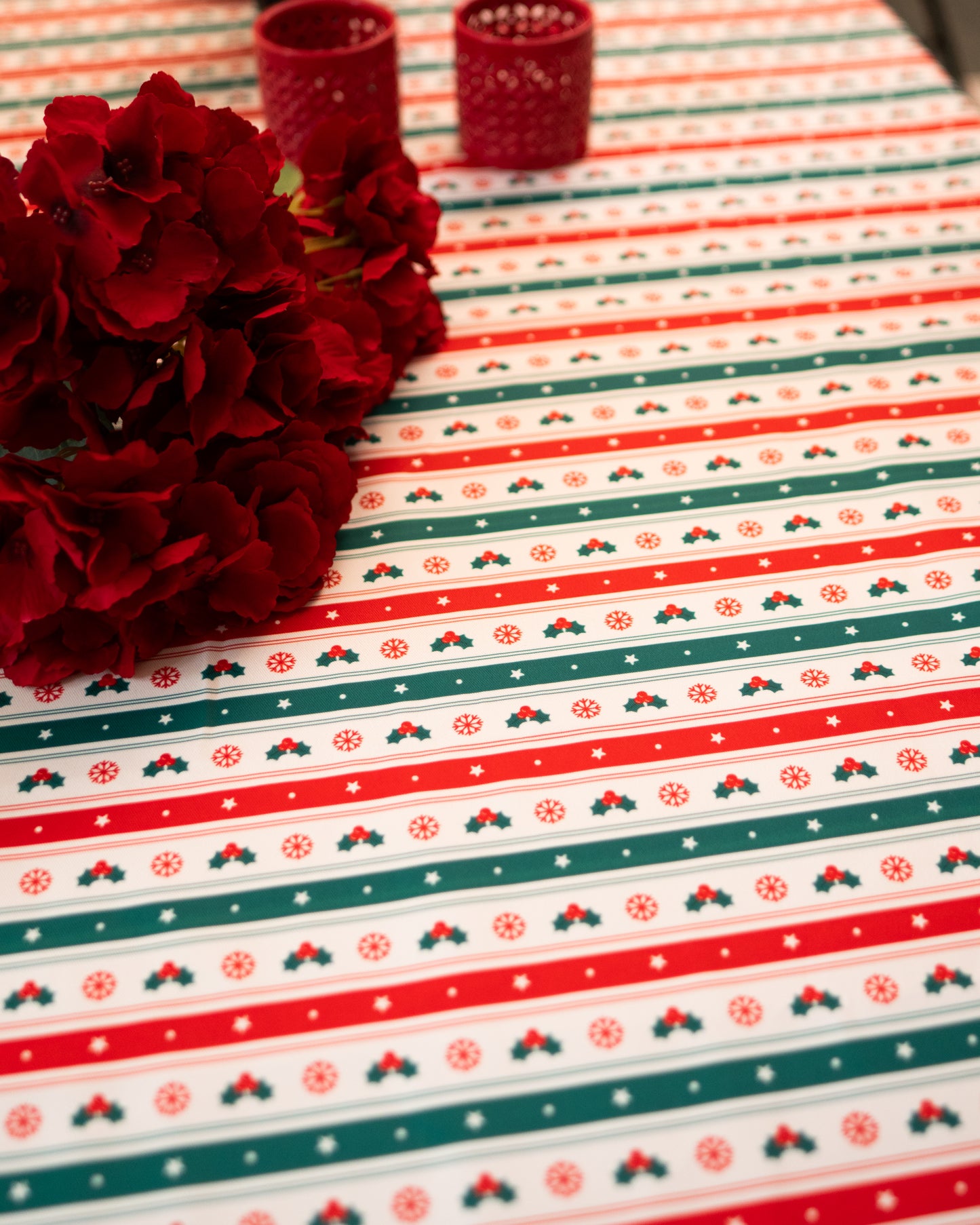 Christmas Table Cloth - Snowflake - White