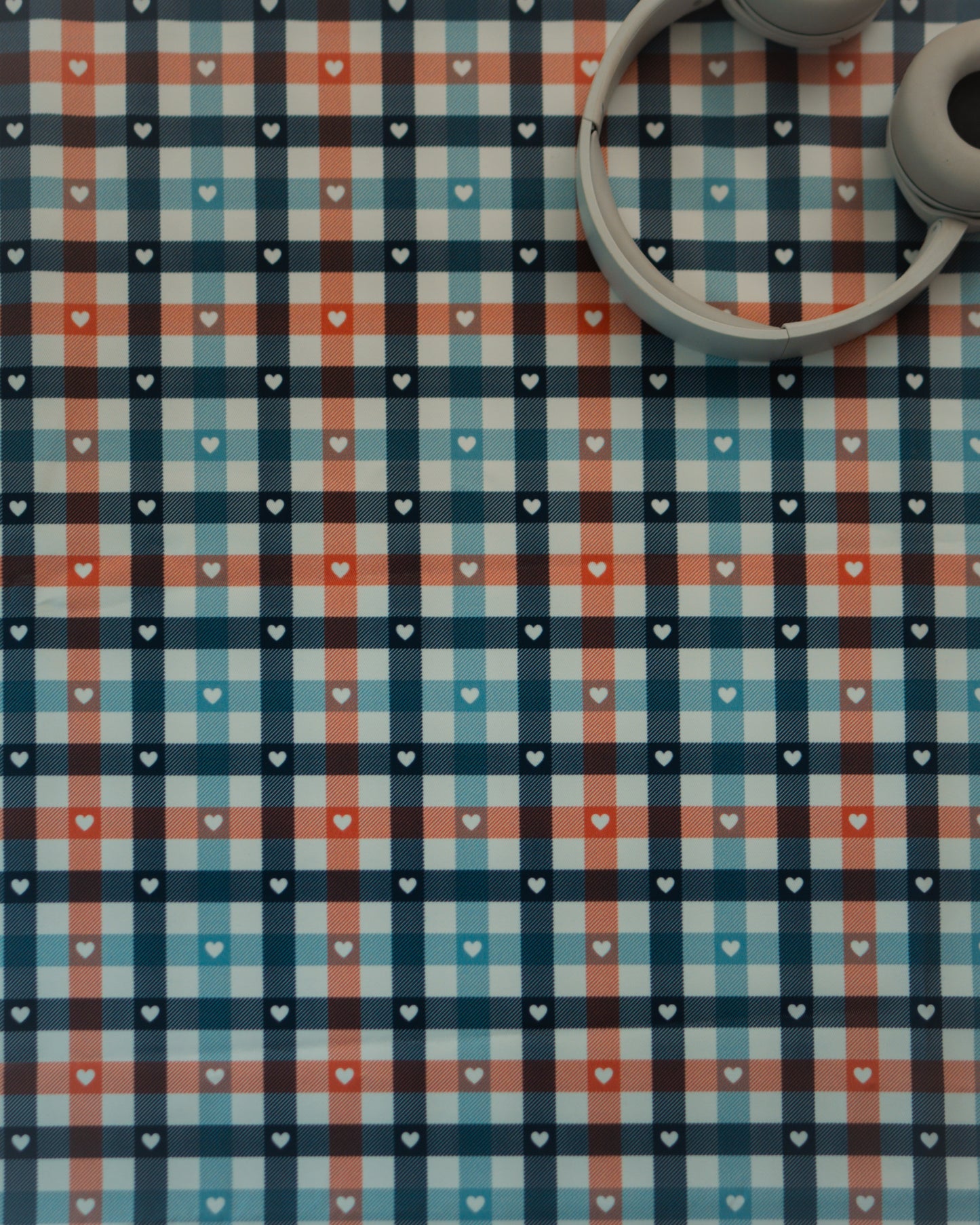 Checks Table Cloth - Gingham - Navy Blue Hearts