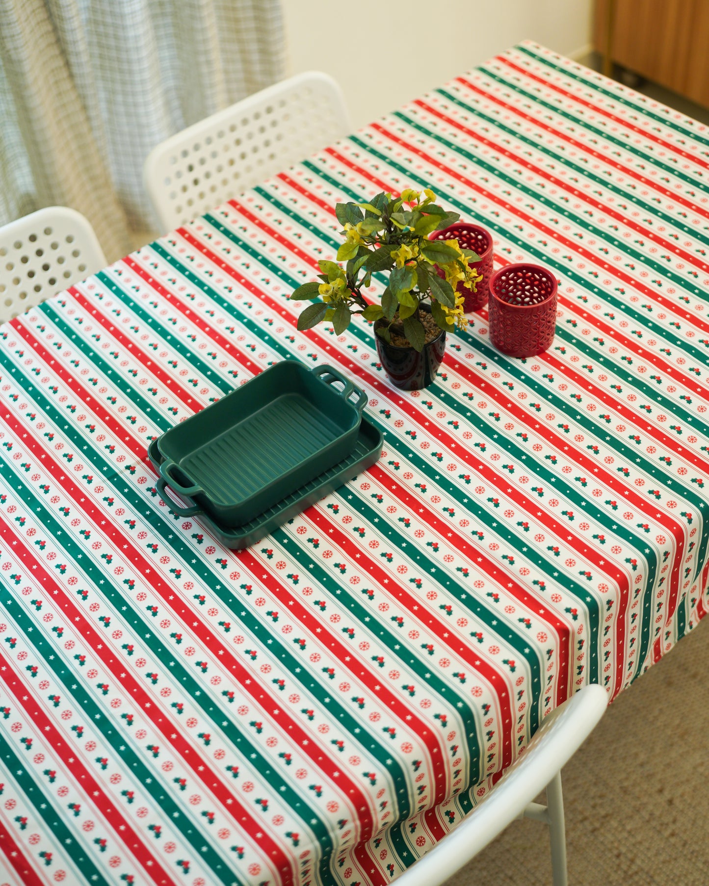 Christmas Table Cloth - Snowflake - White